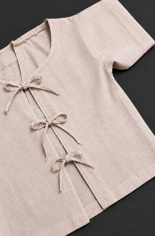 Blush Tie-Front Top