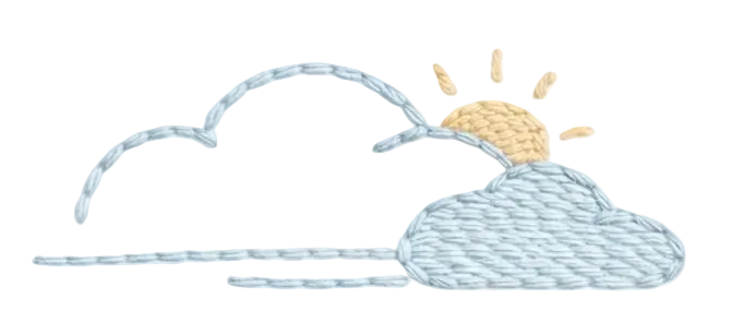Logo of 'little sora' with a cloud and sun design on a white background.